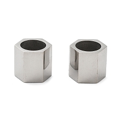 Нержавеющая Сталь Цвет 304 из нержавеющей стали бусы, шестиугольник, цвет нержавеющей стали, 8x9x8 мм, отверстия : 6.5 mm и 1.4 мм