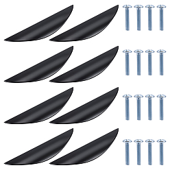 Черный Полуовальные ручки для выдвижных ящиков из сплава, с винтами, чёрные, 149x33x10.5 мм