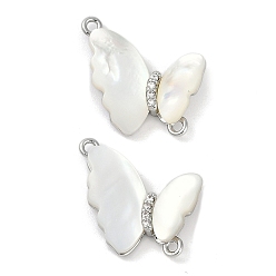 Платина Латунные микро проложить кубического циркония подвески, без кадмия, без никеля и без свинца, с оболочкой, бабочки прелести, платина, 16x16x4 мм, отверстие : 1.2 мм