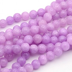 Сливовый Природного нефрита нитей бисера, круглые, окрашенные, сирень, диаметром около 8 мм , отверстие : 1 мм, около 50 шт / нитка, 16 дюйм