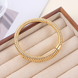 Золотой Модный регулируемый сплав пружинный браслет для женщин, золотые, внутренний диаметр: 2.76 дюйм (7 см)