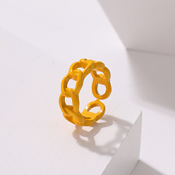 Оранжевый Кольца-манжеты из сплава с овальной цепочкой, окрашенные распылением, для женщин, оранжевые, внутренний диаметр: регулируемый