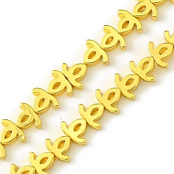 Golden Plated Electroplated Synthetic Non-Magnetic Hematite Beads Strands, Symbol, Golden Plated, 5.7x7.7x2.5mm, Hole: 0.9mm, about 74pcs/strand, 15.98''(40.6cm)