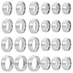 Нержавеющая Сталь Цвет 24 шт. 8 стили перстней из нержавеющей стали для женщин, цвет нержавеющей стали, 8 мм, внутренний диаметр: 16~23.1 мм, 3 шт / стиль