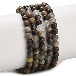 Натуральный Агат Нити бусин из натурального вулканического агата, круглые, сгладить, 4 мм, отверстие : 0.8 мм, около 86~87 шт / нитка, 14.76'' (37.5 см)