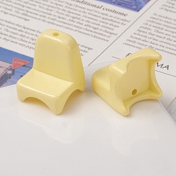 Champagne Yellow Spray Painted Opaque Acrylic Beads, Chair, Champagne Yellow, 24x20x20mm, Hole: 2.5mm