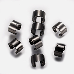 Черный Цвет Металла Латунные ушные манжеты, без свинца и без кадмия, металлический черный , 9.5x10x6 мм, отверстие : 1 мм