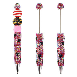 Реактивный Самолет 2шт. полимерная глина стразы шариковая ручка, бисерная ручка, с железной фурнитурой, для индивидуальной ручки с ювелирными бусинами, сердце, струя, 145x15~16 мм, 2 шт / комплект