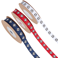 (52) Непрозрачная лаванда 3 рулоны 3 цвета полиэфирной ленты, Футбол, для упаковки подарков, разноцветные, 3/8 дюйм (10 мм), около 10.00 ярдов (9.14 м) / комплект