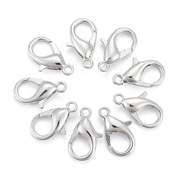 Platinum Zinc Alloy Lobster Claw Clasps, Parrot Trigger Clasps, Cadmium Free & Nickel Free & Lead Free, Platinum, 16x8mm, Hole: 2mm