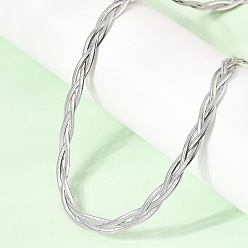 Нержавеющая Сталь Цвет Унисекса 304 ожерелья из нержавеющей стали, ожерелья цепи, змея цепи, плоский, цвет нержавеющей стали, 17.83 дюйм (45.3 см)