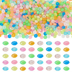 Disc 500шт. светящихся пластиковых бусин из полистирола, светится в темноте, разноцветные, диск, 8x5 мм, отверстие : 1.7 мм