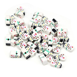 Снеговик Новогодние бусы из полимерной глины ручной работы, снеговик, 10 мм, около 1000 шт / упаковка