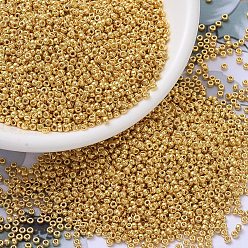 (RR191) Позолоченный 24k Миюки круглые бусины рокайль, японский бисер, 11/0, металлических цветов, (rr 191) 24 тыс. т золота, 2x1.3 мм, отверстия : 0.8 mm, около 50000 шт / фунт