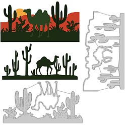 Кактус 2 шт 2 стили трафареты для штампов из углеродистой стали, для diy scrapbooking, Фотоальбом, декоративная бумага для тиснения, цвет нержавеющей стали, Кактус, 77~78x147~148x0.8 мм, 1 шт / стиль