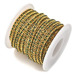 Зеленый Латунь чашка цепи, без кадмия и без свинца, со стеклом, золотые, пайки, с катушкой, зелёные, 3x5x2 мм