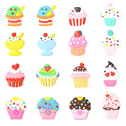 Mixed Color 16Pcs PVC Ice Cream Lapel Pin Backs for Backpack Clothes, Mixed Color, 25~37x23~31mm