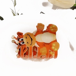 Оранжевый Заколки для волос из пвх, крупный рогатый скот, аксессуары для волос для женщин и девочек, оранжевые, 74x48x45 мм