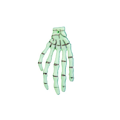 Light Green Glow in The Dark Plastic Hand Skeletons, Halloween Scary Decoration, Mischief Prop, Light Green, 75x40mm