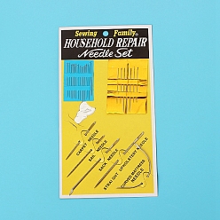 Нержавеющая Сталь Цвет 25Набор стальных сверхмощных игл для ручного шитья, изогнутая и прямая игла для обивки, кожа, ремонт полотна ковра, переплетная игла U-образной формы, цвет нержавеющей стали, упаковка: 180x95x3мм