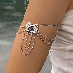 Antique Silver Alloy Layered Arm Chains, Upper Arm Bracelet, Antique Silver, Inner Diameter: 3 inch(7.5cm)