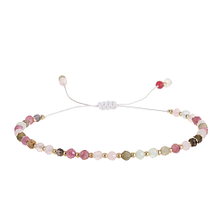 Турмалин Браслеты из натуральных разноцветных турмалиновых бусин, плетеные из бусин, для женщин., круглые, граненые, 5-1/2 дюйм (14 см) ~ 9-7/8 дюйм (25 см)