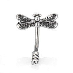 Dragonfly 316l изогнутые кольца для живота из хирургической нержавеющей стали, цвет нержавеющей стали, стрекоза, длина стержня: 3/8"(10мм), штифты : 1.6 мм