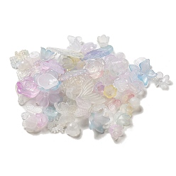 Couleur Mélangete Perles acryliques de gelée d'imitation , formes mixtes, couleur mixte, 7.5~27x7.5~29.5x2.5~7.5mm, Trou: 1.5~2mm