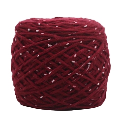 Темно-Красный Полиэфирная пряжа, твидовая пряжа, для вязания крючком принадлежности, темно-красный, 6 мм, около 240.59 ярдов (220 м) / моток