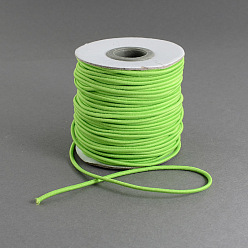 Lawn Green Round Elastic Cord, with Nylon Outside and Rubber Inside, Lawn Green, 1mm, about 109.36 yards(100m)/roll