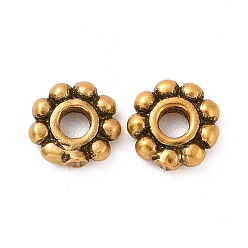 Antique Golden 925 Sterling Silver Bead Caps, Multi-petal, Antique Golden, 5x1mm, Hole: 1.5mm, about 60Pcs/10g