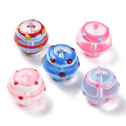 (52) Непрозрачная лаванда Ручной работы ухабистым Шарики Lampwork, бусины ручной работы, с эмалью, круглые, разноцветные, 12.5~13x11.5~12 мм, отверстие : 1.2~1.4 мм