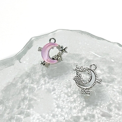 Бледно-Розовый Подвески из платинового сплава и смолы, луна, розовый жемчуг, 15x13 мм