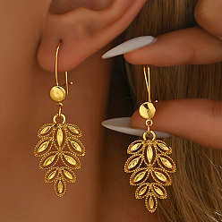 Золотой Серьги-кольца из полого листа из нержавеющей стали, золотые, 53x19 мм