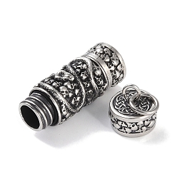 Snake Openable 316 Surgical Stainless Steel Urn Ashes Pendants, with Jump Ring, Column Charm, Antique Silver, Snake, 46x15x13.5mm, Hole: 6.5mm