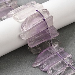 Аметист Природный аметист нитей бисера, прямоугольные, Топ пробуренной, 22~60x6~14x6~9 мм, отверстие : 1.5~2 мм, около 17~22 шт / нитка, 7.48''~8.07'' (19~20.5 см)