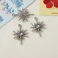 Звезда Подвески из платинового сплава с микропаве из кубических цирконий, аксессуары для браслетов своими руками, звезда, 29x20 мм