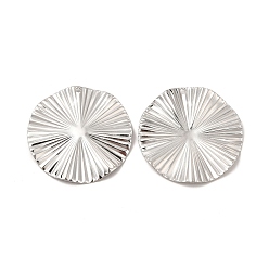 Нержавеющая Сталь Цвет Не тускнеющие 304 подвески из нержавеющей стали, плоский круглый шарм, цвет нержавеющей стали, 32x1 мм, отверстие : 1.5 мм