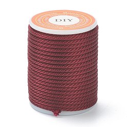 Темно-Красный Полиэстер плетеные шнуры, для изготовления ювелирных изделий из бисера, темно-красный, 1.5 мм, около 4.37 ярдов (4 м) / рулон