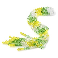 Желтый Прозрачный градиент цвета стеклянные бусины пряди, двухконусные, граненые, желтые, 8x7 мм, отверстие : 1.2~1.4 мм, около 45~46 шт / нитка, 12.91~13.15'''(32.8~~33.4см)