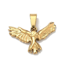 Золотой 304 подвески из нержавеющей стали, очарование орла, с 201 защелкой из нержавеющей стали на поручнях, ионное покрытие (ip), золотые, 13x20x3 мм, отверстие : 5.5x3 мм