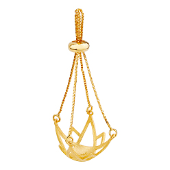 Золотой 1шт 925 подвесной каркас из стерлингового серебра, регулируемая заготовка для изготовления жемчужных украшений, цветок, золотые, 36x15.5 мм, внутренний диаметр: 13.5 мм