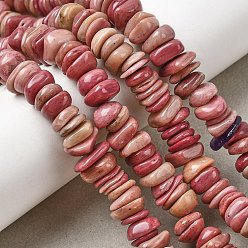 Родонит Природные родонит бисер нитей, самородки, 8~17.5x7~14x2~5 мм, отверстие : 0.8 мм, 15.55~15.94'' (39.5~40.5 см)