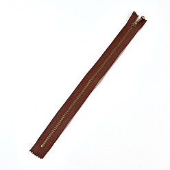 Coconut Brown Garment Accessories, Nylon Closed-end Zipper, with Metal Zipper Puller, Zip-fastener Component, Antique Bronze, Coconut Brown, 10x2.8x0.2cm