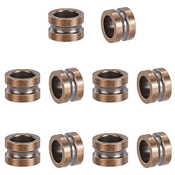 Античная Бронза 10 латунные бусины шт., бусины с большим отверстием, колонка, античная бронза, 9x6 мм, отверстие : 6 мм