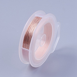 Melocotón de Soplo Alambre de cobre redondo para hacer joyas, peachpuff, 0.3 mm, sobre 100 m / rollo