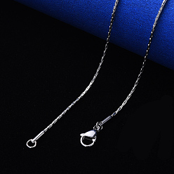 Stainless Steel Color 304 Stainless Steel Coreana Chain Necklace, with Lobster Claw Clasp, Stainless Steel Color, 19.68 inch(50cm)x0.9mm