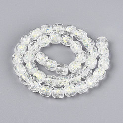 Прозрачный Нити из фольги в технике лэмпворк, баррель, прозрачные, 9.5~10x9.5~10 мм, отверстие : 1.2~1.8 мм, около 40 шт / нитка, 15.75~16.14'' (40~41 см)