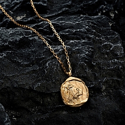 Leo Twelve Constellation Stainless Steel Pendant Necklaces, Box Chain Necklaces, Leo, 17.72 inch(45cm)