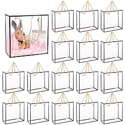 Черный 20шт. прозрачные пластиковые подарочные коробки для животных, с 40шт. полиэстерного шнура, прямоугольные, чёрные, 20x20x9 см